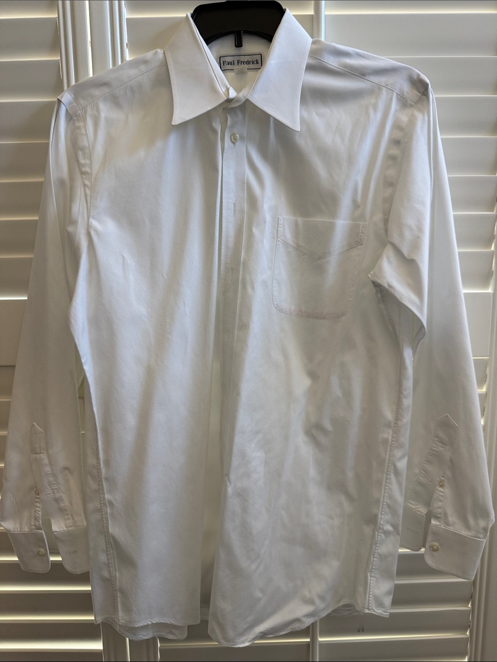 Paul Fredrick Classic White Long-Sleeve Dress Shirt